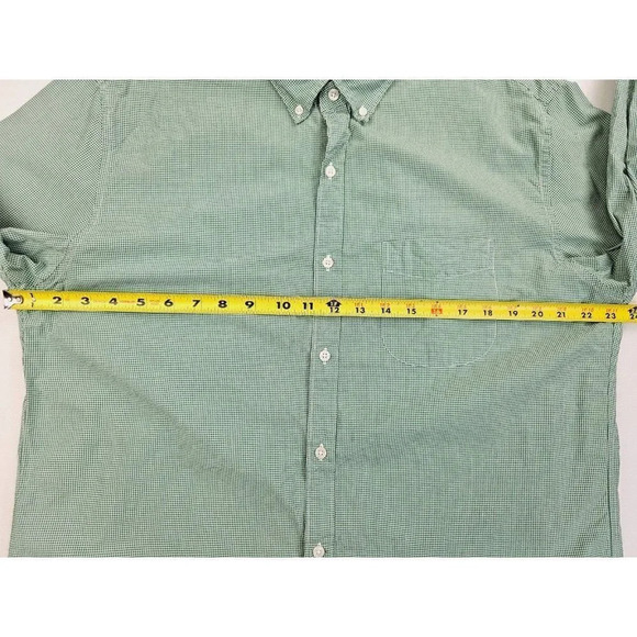 J. Crew Slim Size XL Green White Miniature Check Long Sleeve Button Down Cotton - Picture 3 of 11